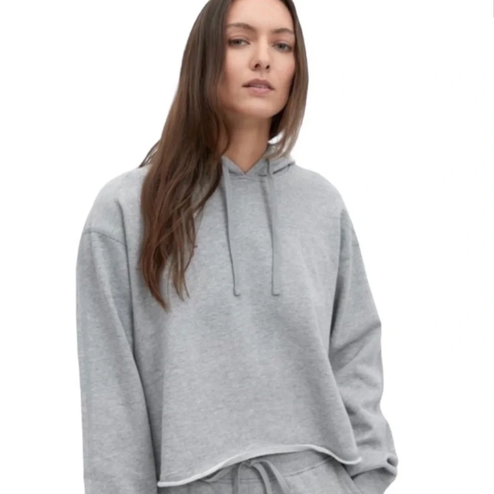 NWT Reigning Champ Lightweight Terry Cut-off Hoodie Heather Grey - Picture 3 of 7